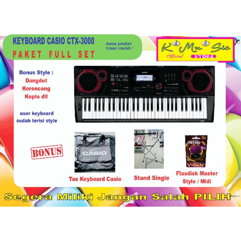 [*lngsung ketoko* potong cash] Casio keyboard CTX3000 CT-X3000 CTX-3000 CTX 3000 paket atau nonpaket