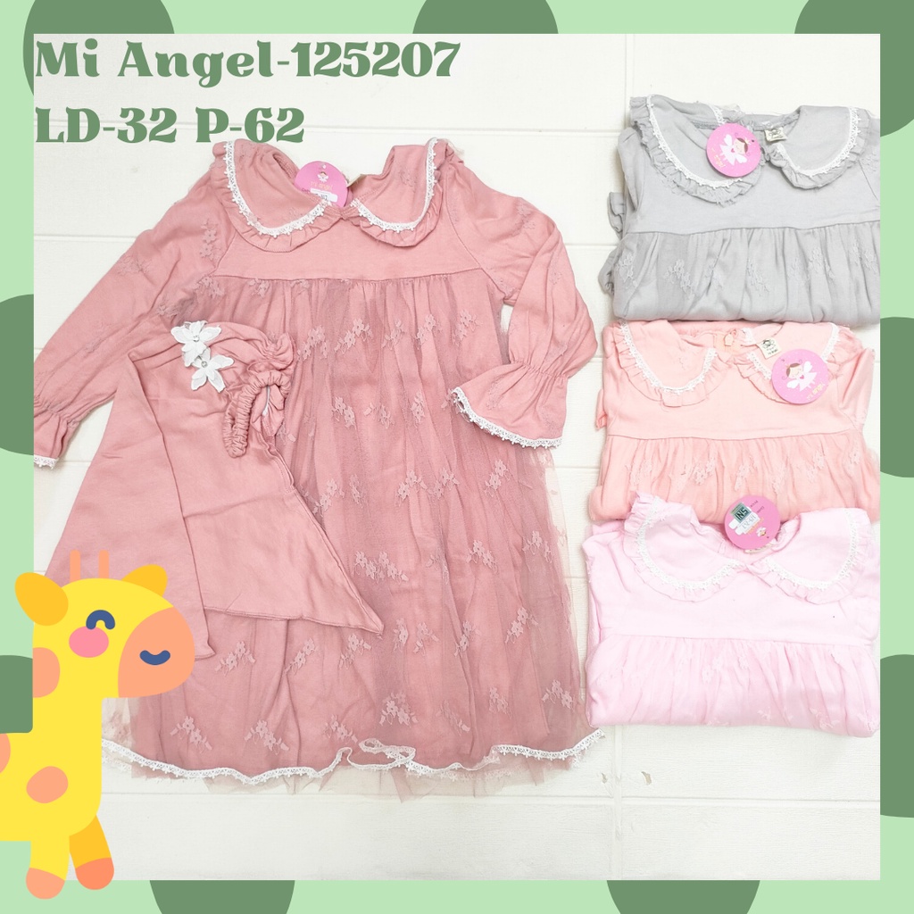 MI ANGEL 125207 BAJU ANAK BAYI GAMIS TILE BUNGA 20-30 BULAN