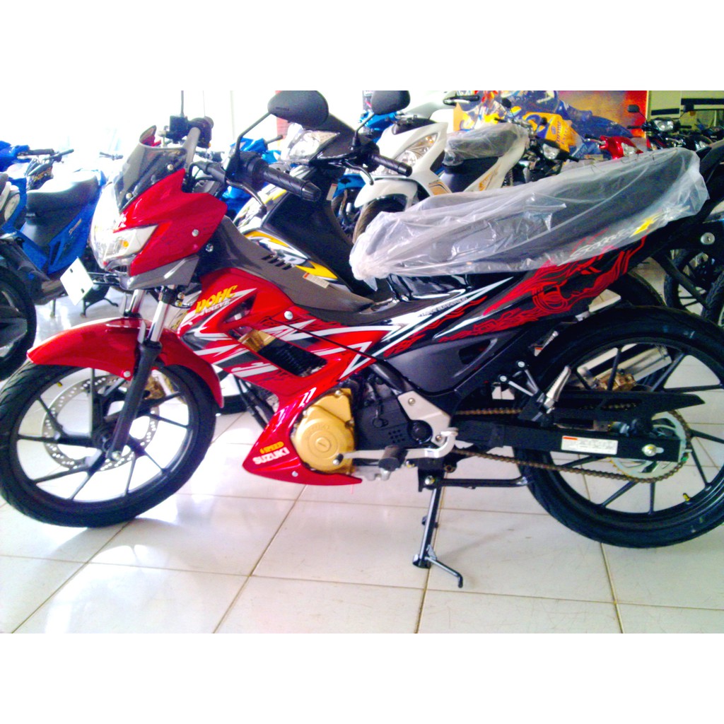 Stiker Striping Motor Suzuki Satria F 150 2011 Hitam Merah Shopee Indonesia