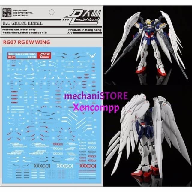 Decal Gundam Water Decal RG Wing Zero Custom EW DL Model waterslide waterdecal mark setter softer
