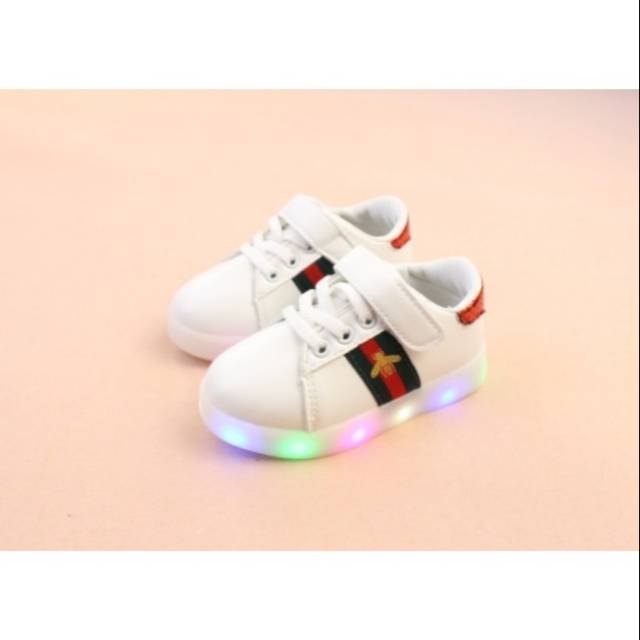 Sepatu Anak Import Gucci White Led