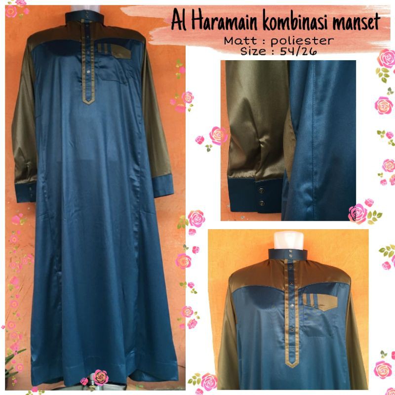 Jubah alharamain kombinasi manset