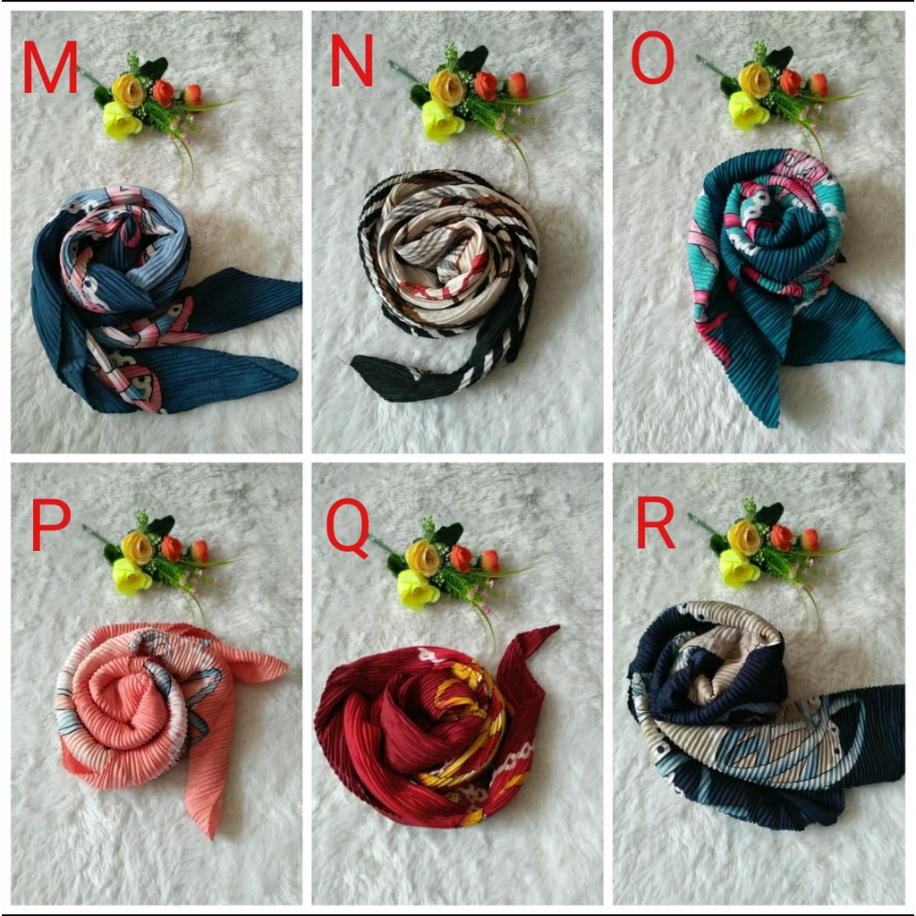 SEGIEMPAT PLISKET MOTIF PLEATED MOTF HIJAB