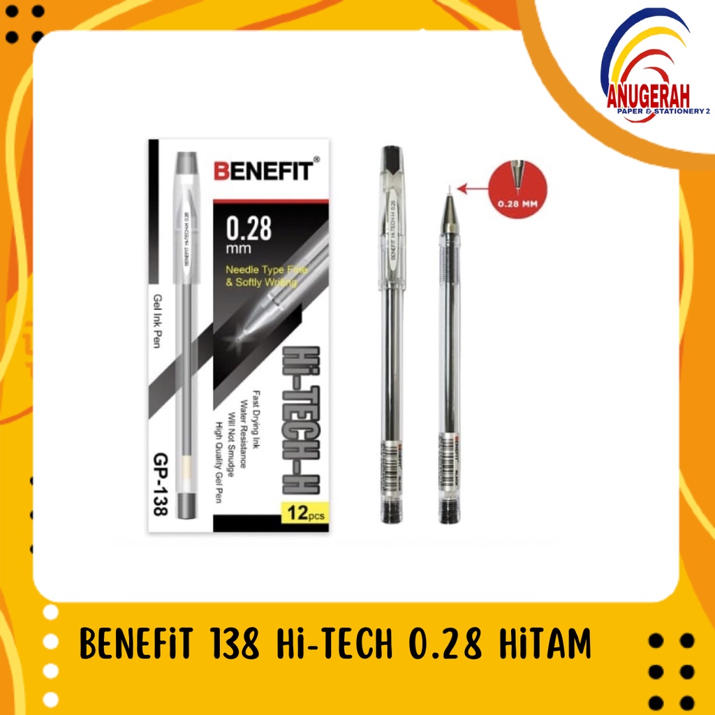

Gel Pen Hi-Tech BENEFIT GP-138 0.28 mm Hitam (PCS)