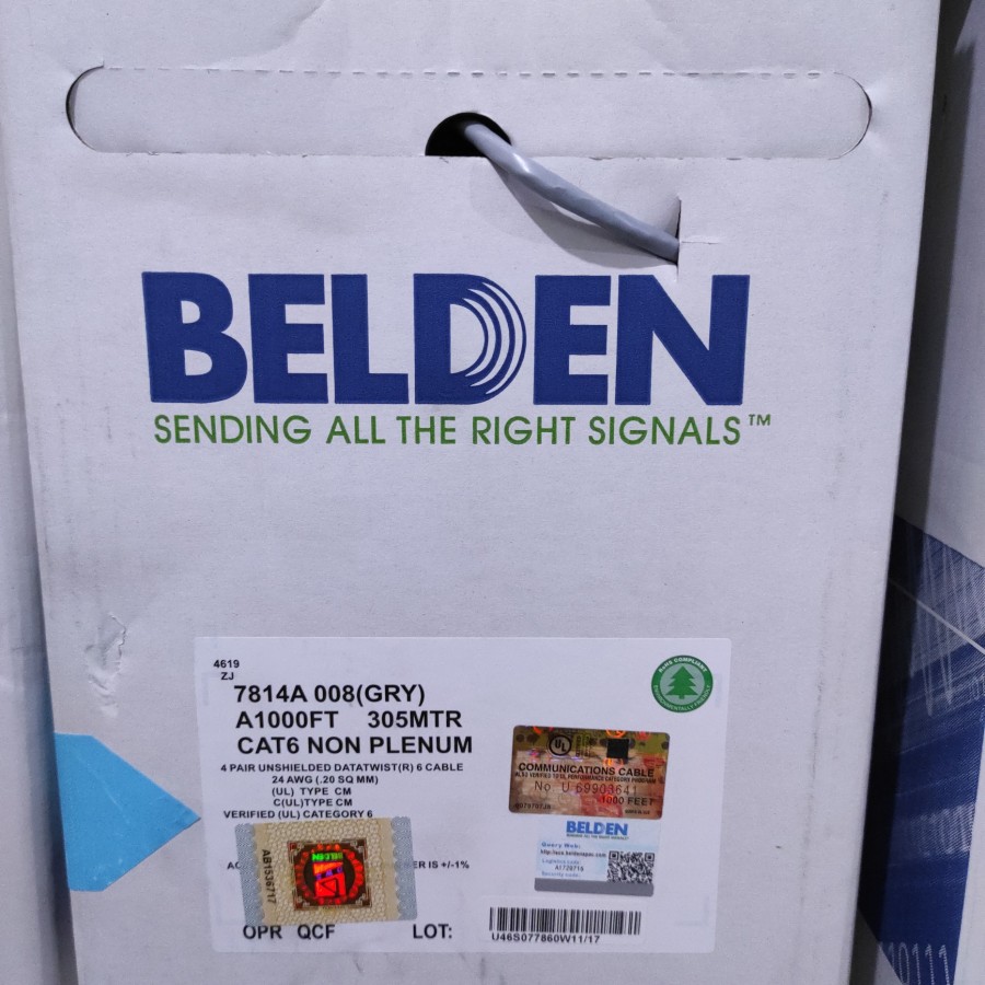 Belden Kabel LAN/UTP Cat6 USA Tipe 7814A Original Harga Meteran