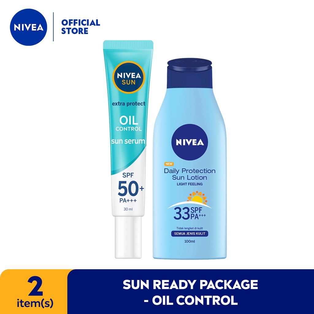NIVEA Sun Face Serum Oil Control + Body Lotion Daily Protection Sun