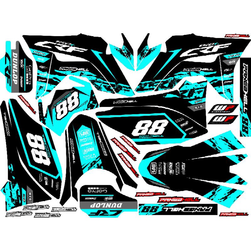 DECAL STICKER HOLOGRAM CRF 150L,KLX, DTRACKER, WR155 FULL BODY (Bahan Max decal)cod