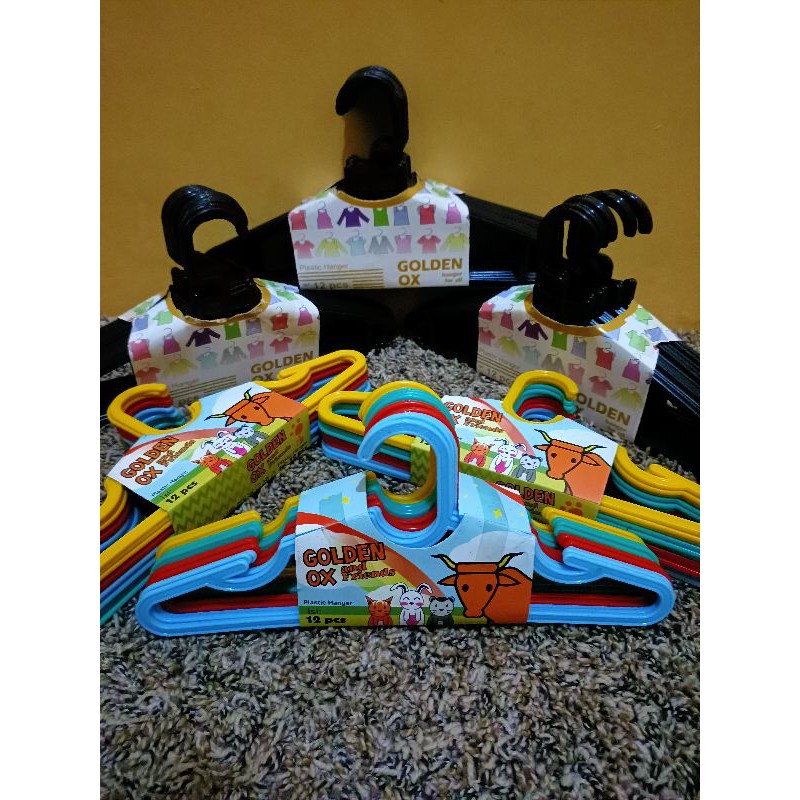 12 pcs Hanger Baju Anak / Gantungan Baju Anak Kecil / hanger anak/ baby / variasi warna dan hitam