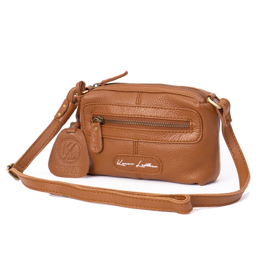 Kenes Leather Tas Selempang Sling Bag Wanita Kulit Asli MORENA Small Pullup