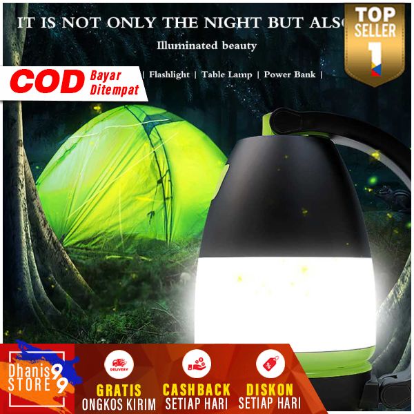 Lampu Gantung LED Lentera Camping Lantern Light 1200mAh Lampu Charger Outdoor Rechargeable Emergency Berkualitas