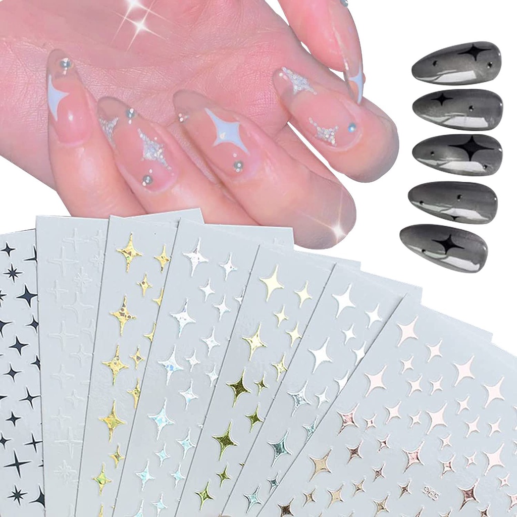 1 Lembar Stiker Kuku 3d Motif Bintang Bahan Akrilik Untuk Nail Art Diy