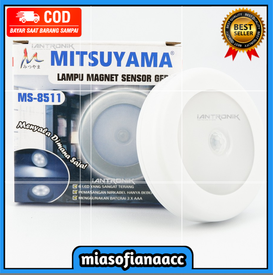 (COD) Lampu Tempel LED Sensor Gerak / Dinding Magnet Motion Otomatis MS-8511