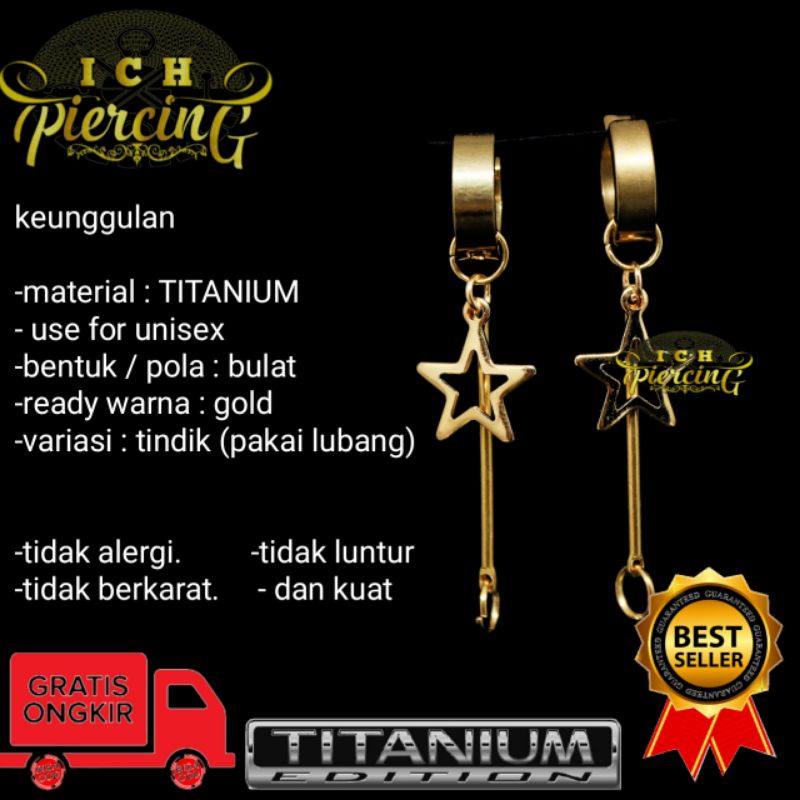 IP-AL [ PREMIUM ] ANTING RUMBAY GOLD MODEL BATANG / ANTING BTS KOREA / ANTING TINDIK DAN JEPIT