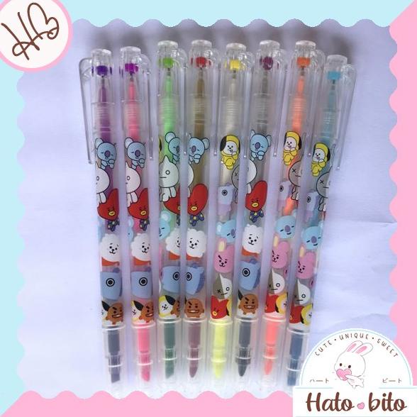 

Pulpen dan Highlighter 2 in 1 Twinliner BT21 BTS Aksesoris Kpop HB066