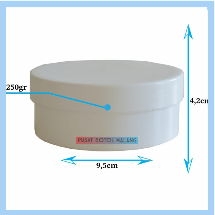 Pot Lulur 250Gr Putih/Putih | Pot Lulur Scrub 250Gram