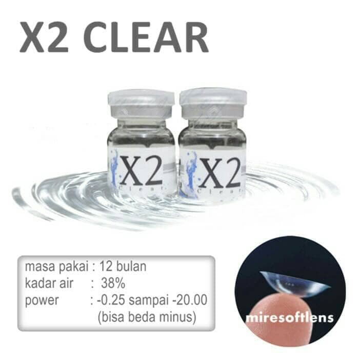 X2 Clear Softlens Bening Tahunan Soflen Minus X2 Lensa Kontak Bening