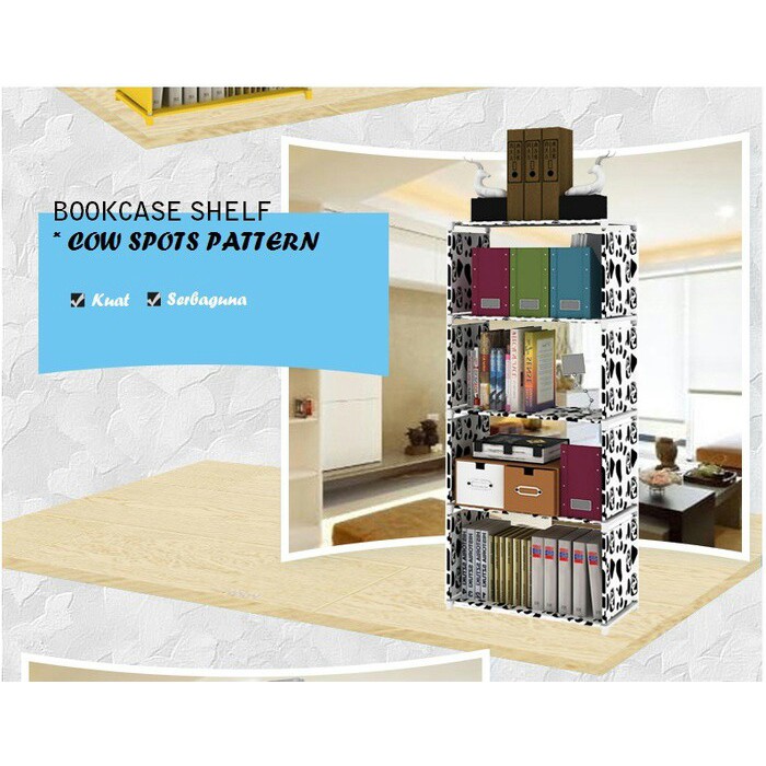 JNE / JNT ongkir 1 kg RAK BUKU PORTABLE SERBA GUNA / BOOK SHELVES 5 SUSUN, 4 RUANG