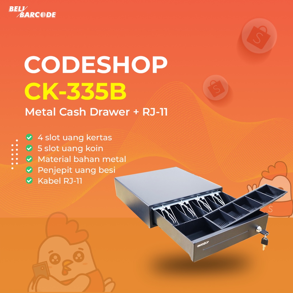 Laci Uang Kasir Codeshop CK 335 B Rj11