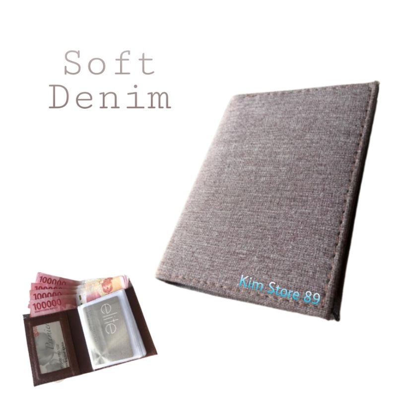 Dompet Kartu Card Holder Pria Wanita - SOFT BROWN DENIM