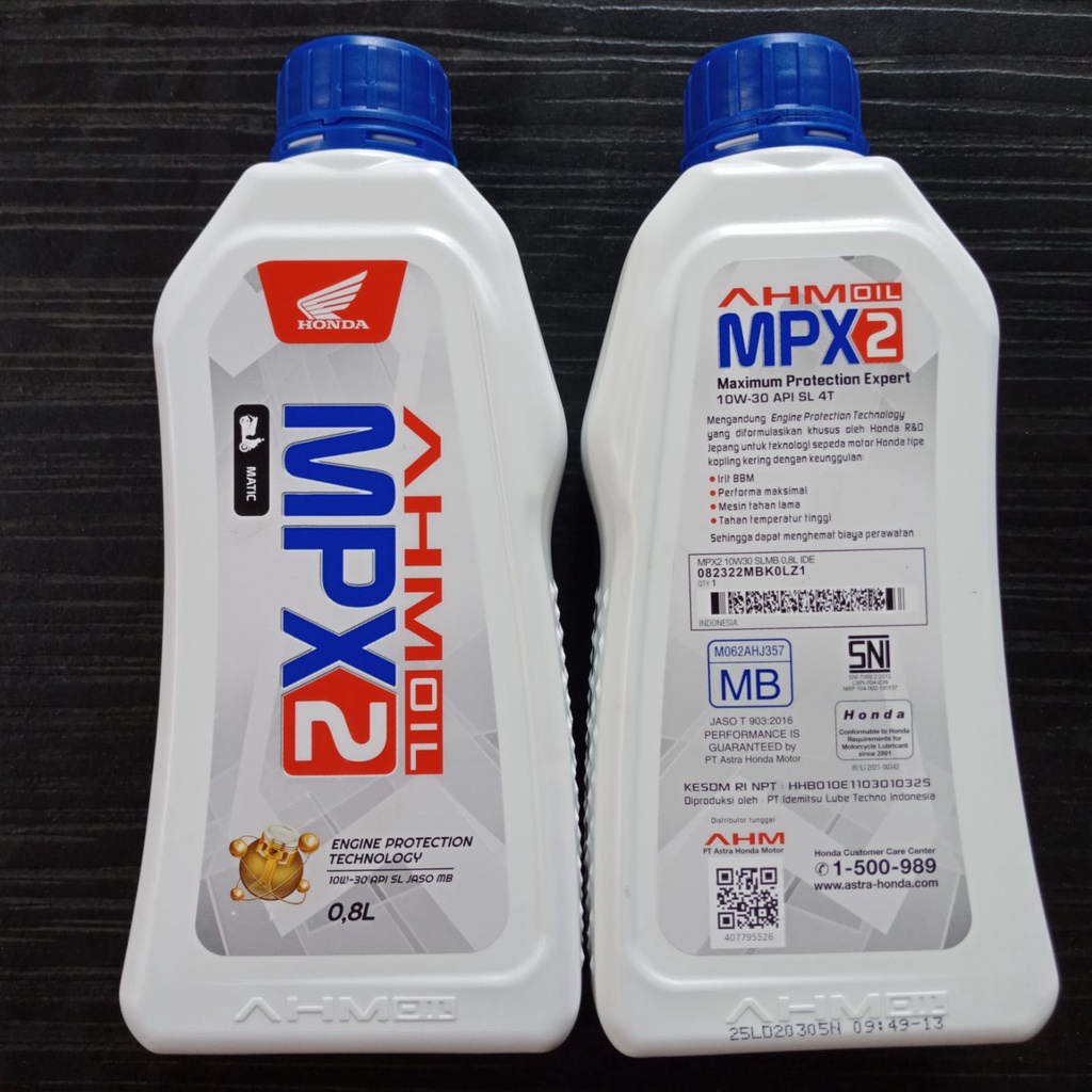 Oli MPX2 800ml 100% ASLI AHM