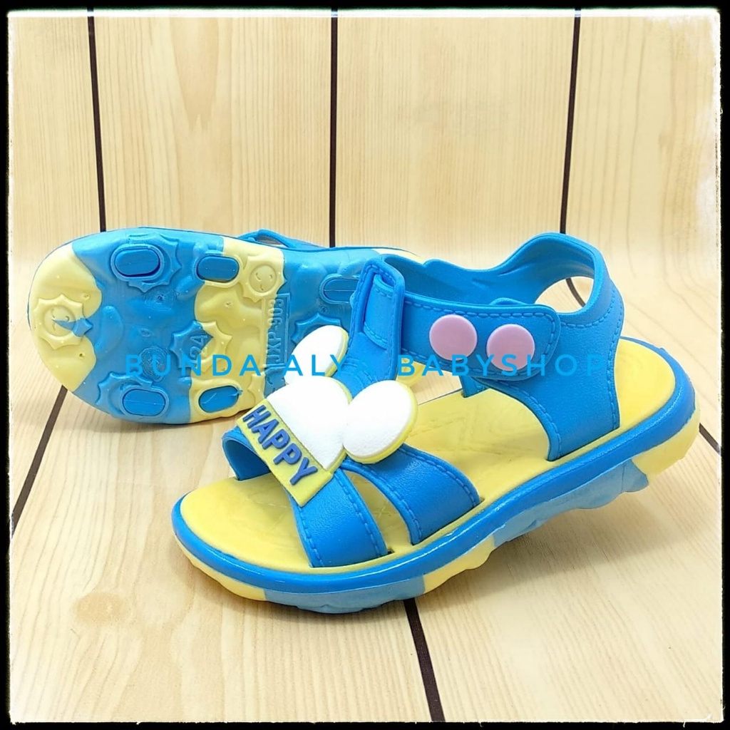 Sendal Anak Laki Laki Umur 1 2 3 4 Tahun BIRU Motif Lucu Karet - Sandal Anak Cowok Elastis Anti Licin Karet Lucu