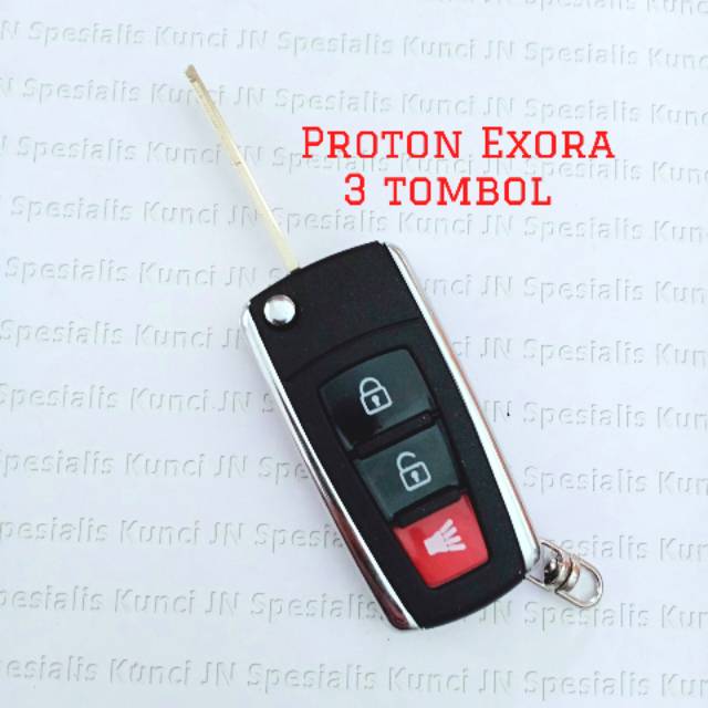 Casing/cover kunci mobil Proton Exzora 3 tombol