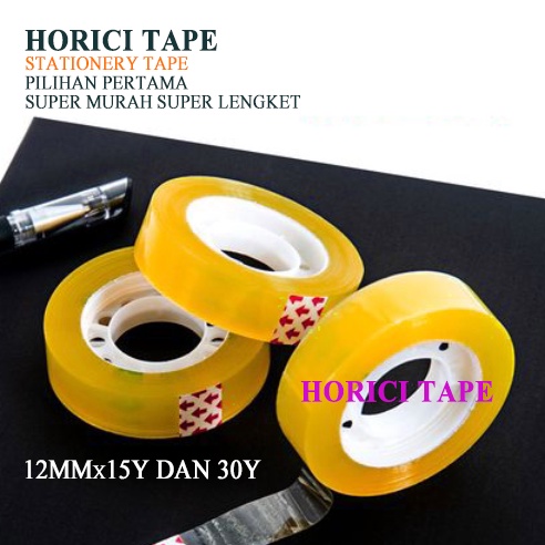 MEREK HOKI ASLI FULL MURAH 1 Pcs Stationery Tape 12mmx5Y / 12mm x15Y / 12mmx30Y / 12mmx40Y Dan Selotip / Isolasi /Solatip