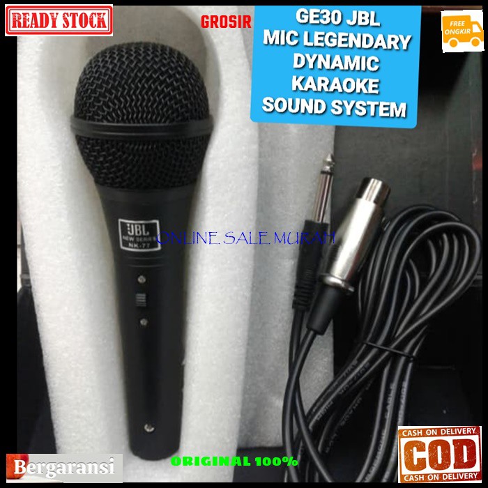 G30 Jbl mic kabel dynamic legendary GE30 mik cable karaoke vokal vocal musik Microphone audio sound system pengeras suara pro profesional mikrophone legendaris  BISA DI GUNAKAN DI SEGALA JENIS SOUND SYSTEM TERBUAT DARI BESI metal 1 Mic kabel 4-5 meter  Su