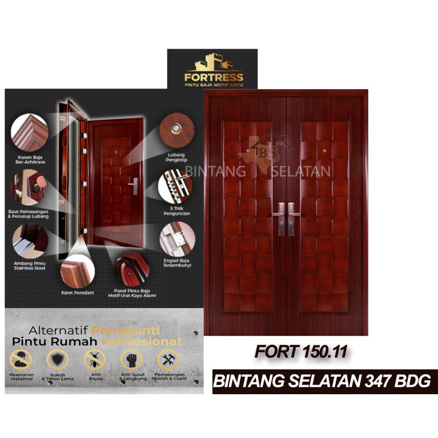 PINTU BAJA FORTRESS Pintu Kamar Pintu Utama BAJA FORT DOOR BESI 150cm