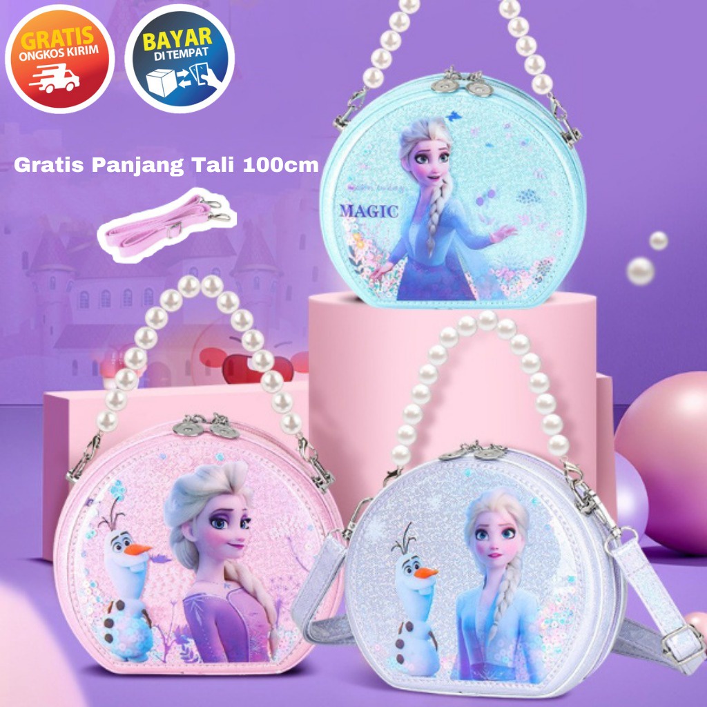 BK389QC TS332 - TAS SELEMPANG BAHU ANAK PEREMPUAN MOTIF KARTUN FROZEN ELSA LUCU TAS IMPORT MURAH COD