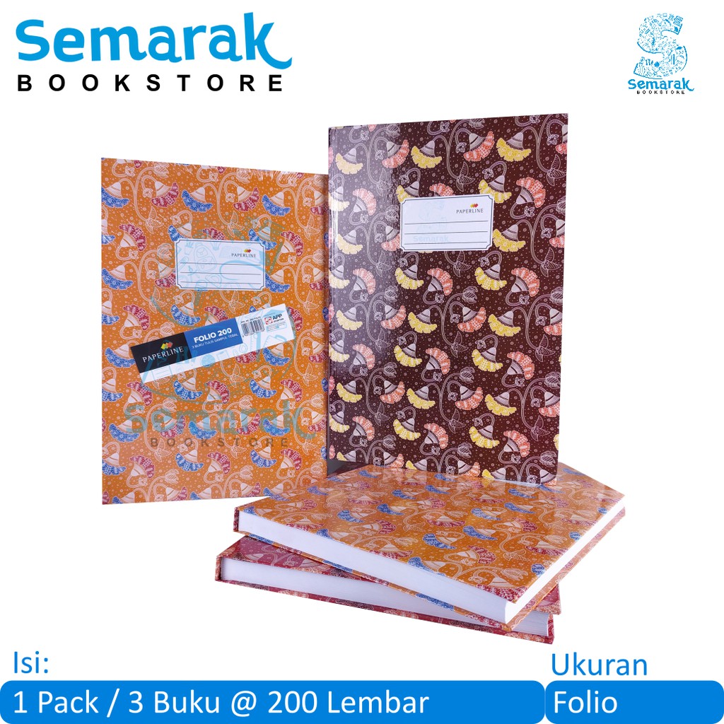 

Buku Tulis Sampul Tebal Paperline Hard Cover Folio [1 Pack / 3 Buku @ 200 Lembar]