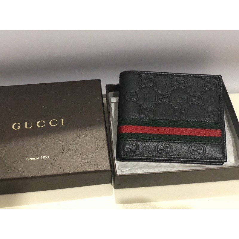 Gucci Men Leather Wallet New Original 100% Asli Dompet Lipat Pria