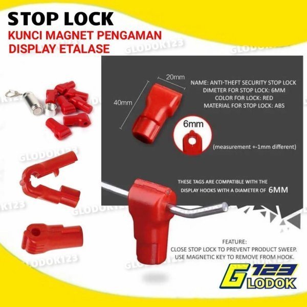 Stop Lock Security Display Kunci Pengaman Pengunci Ram Magnet