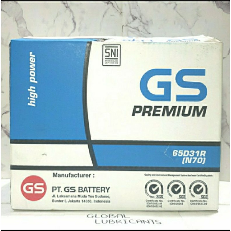 Aki/ Baterai Mobil GS Premium Astra Otoparts N70 (65D31R)