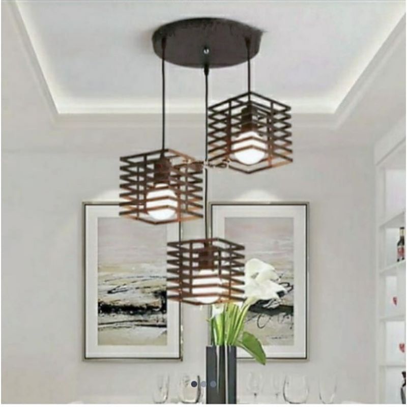 Lampu Gantung Minimalis 3in 1 Set dekorasi rumah ruang tamu hias