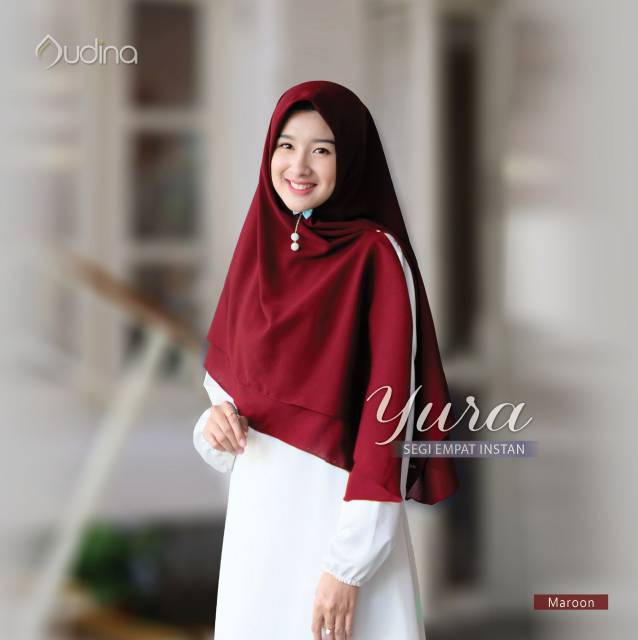 Jilbab Segi Empat Instan Yura Ori Audina/Jilbab Segi empat Bahan Diamond Crepe