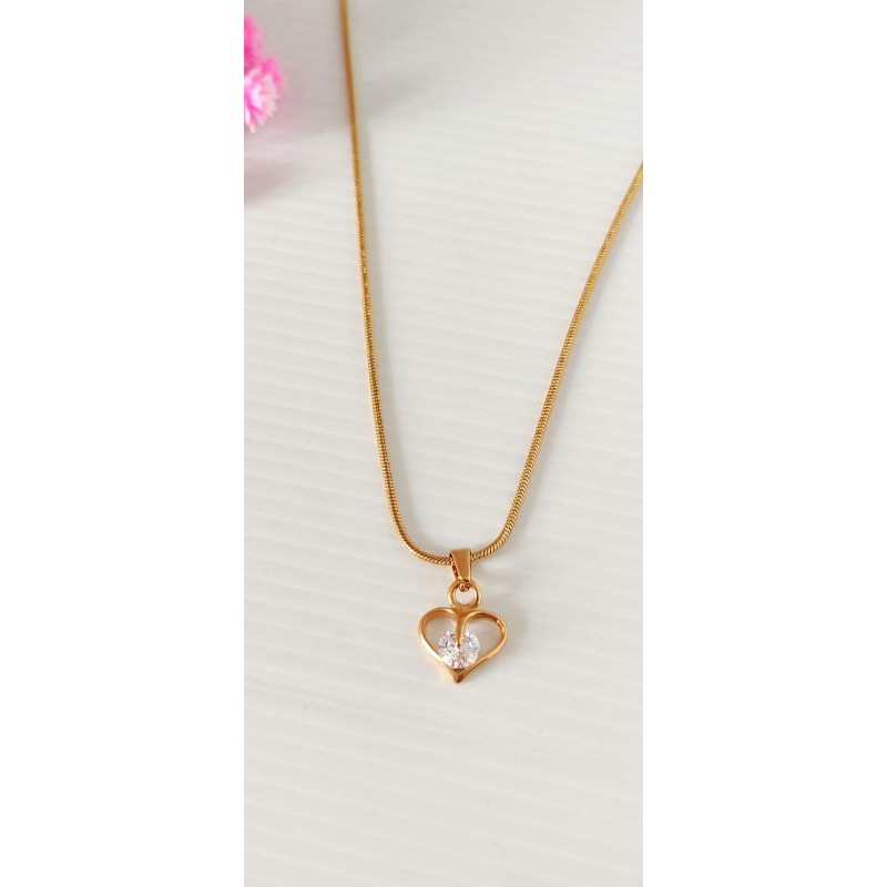 Kalung Set Liontin Permata Kalung Titanium Fashion34