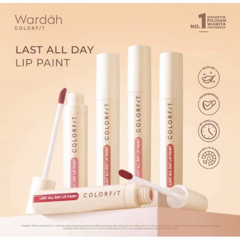 Wardah Colorfit Last All Day Lip Paint Transproof / Wardah Lip Paint / Wardah Lip Cream Matte