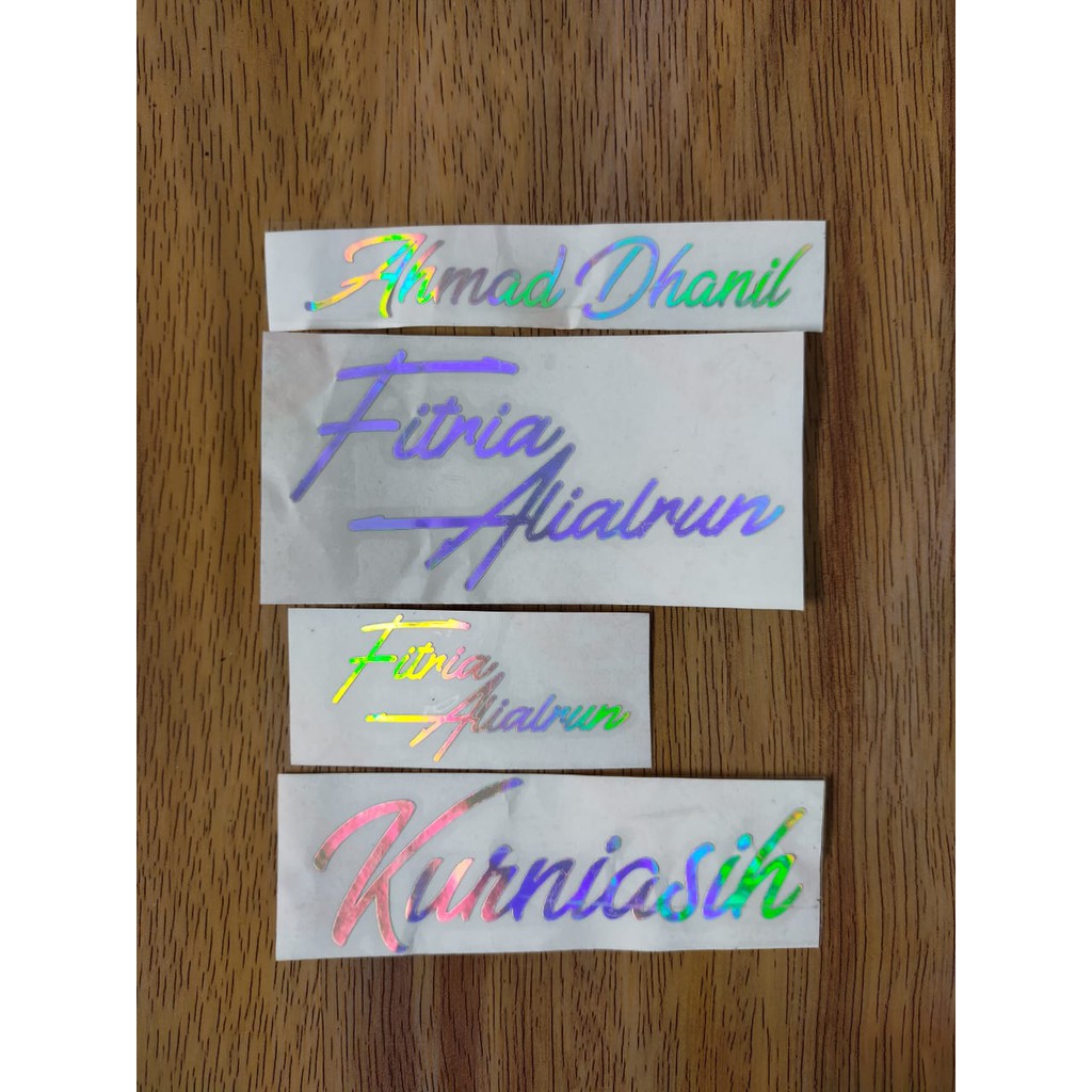 Sticker Cuting Costum Tulisan Hologram