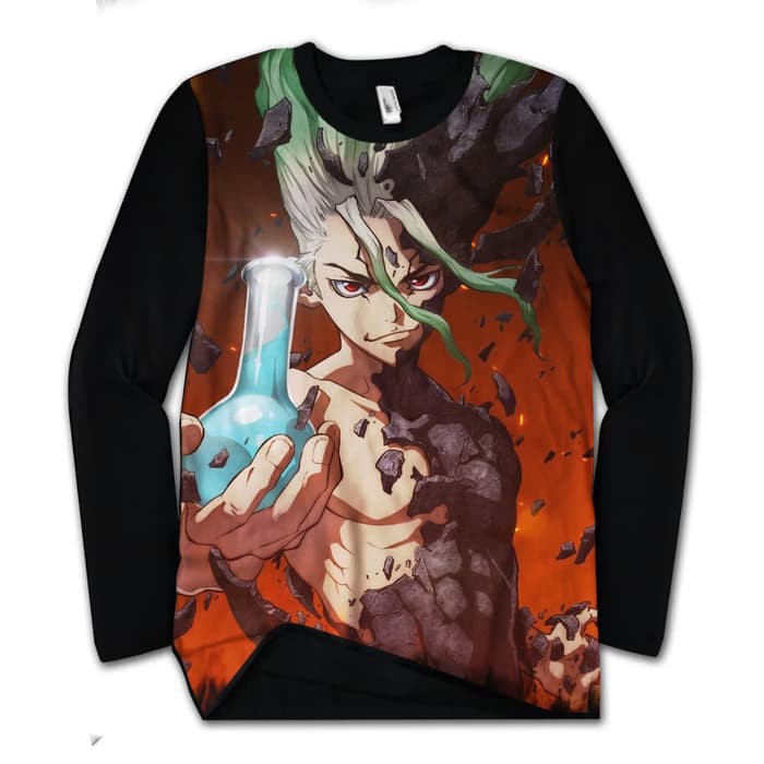 PROMO Long Sleeve 3D Anime Senku DR Stone - Size S Sampai XXXXXL