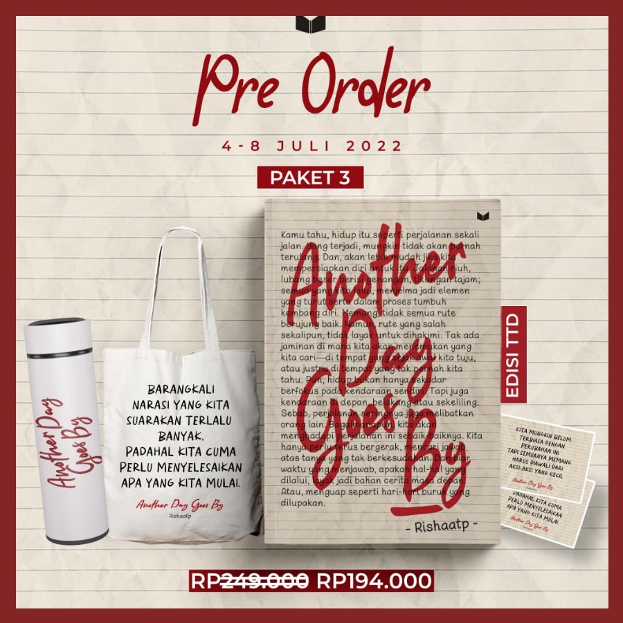 NOVEL Another Day Goes By   Rishaatp PRE ORDER