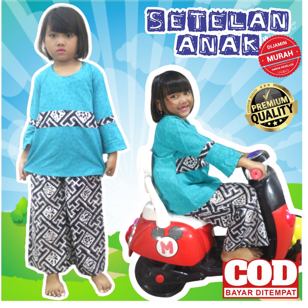 Setelan Batik Anak - Baju Batik Anak Perempuan - Baju Rumah Anak Perempuan