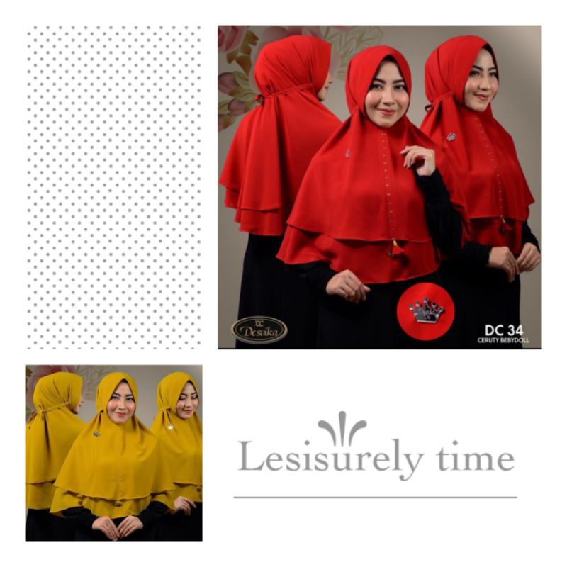 khimar/jilbab/bergo tali ceruty 2 layer desvika