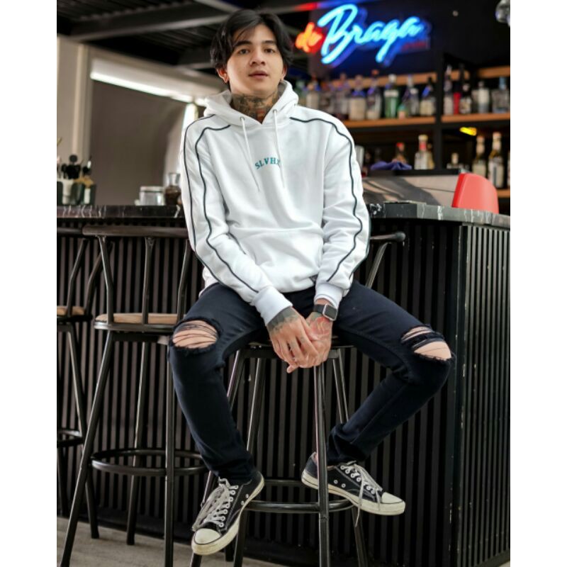 Sweater Hoodie Salviohexia Jaket Simple Putih