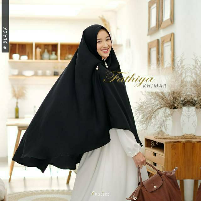 Jilbab Fathiya ORI Audina Hijab /Jilbab Syar'i Wollycrepe by Audina Hijab/Jilbab Jumbo Khimar Terlar