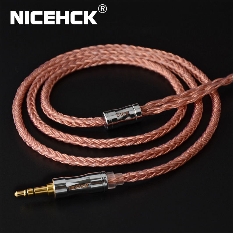 Nicehck C16-3 Kabel Tembaga 16 Inti Kemurnian Tinggi 3.5/2.5/4.4mm Plug Mmcx/2Pin/Qdc/Nx7 Pin Untuk Kz Z Z3X