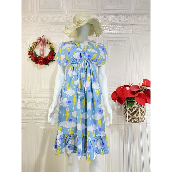 Daster ruffle serut / daster ruffle busui viral / daster serut rempel selutut-CloudFlowers