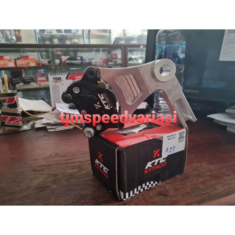 Kaliper KTC Kytaco 2P P2 2 piston KNV2 Black + breket kaliper belakang racepro R15V3 + selang rem TD
