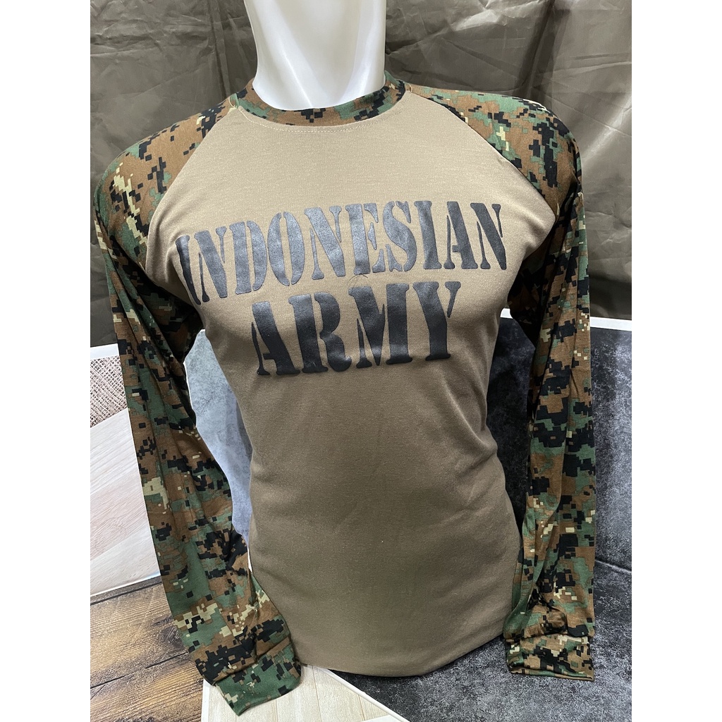 Kaos Raglan Panjang Marpad - Kaos Raglan Loreng Marpad Indonesian Army