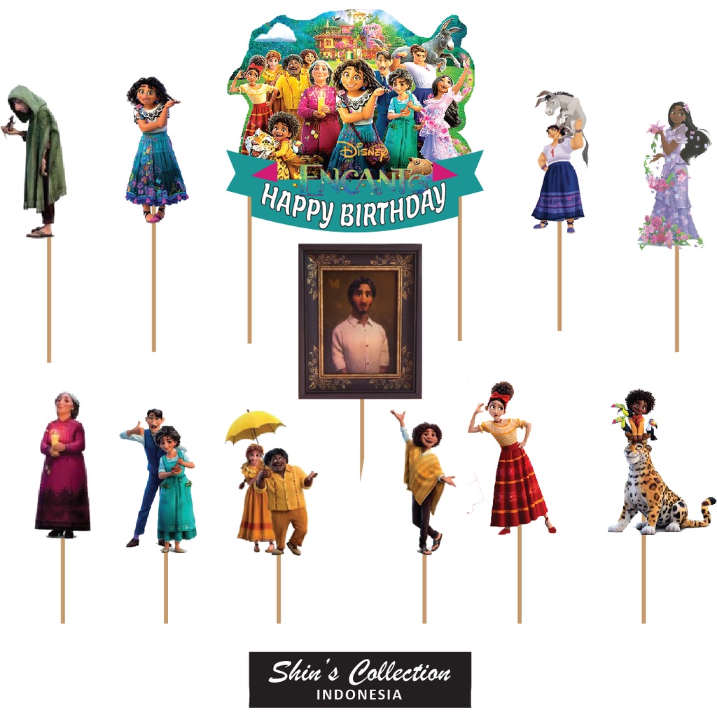 Cake topper Encanto set isi 12 pc